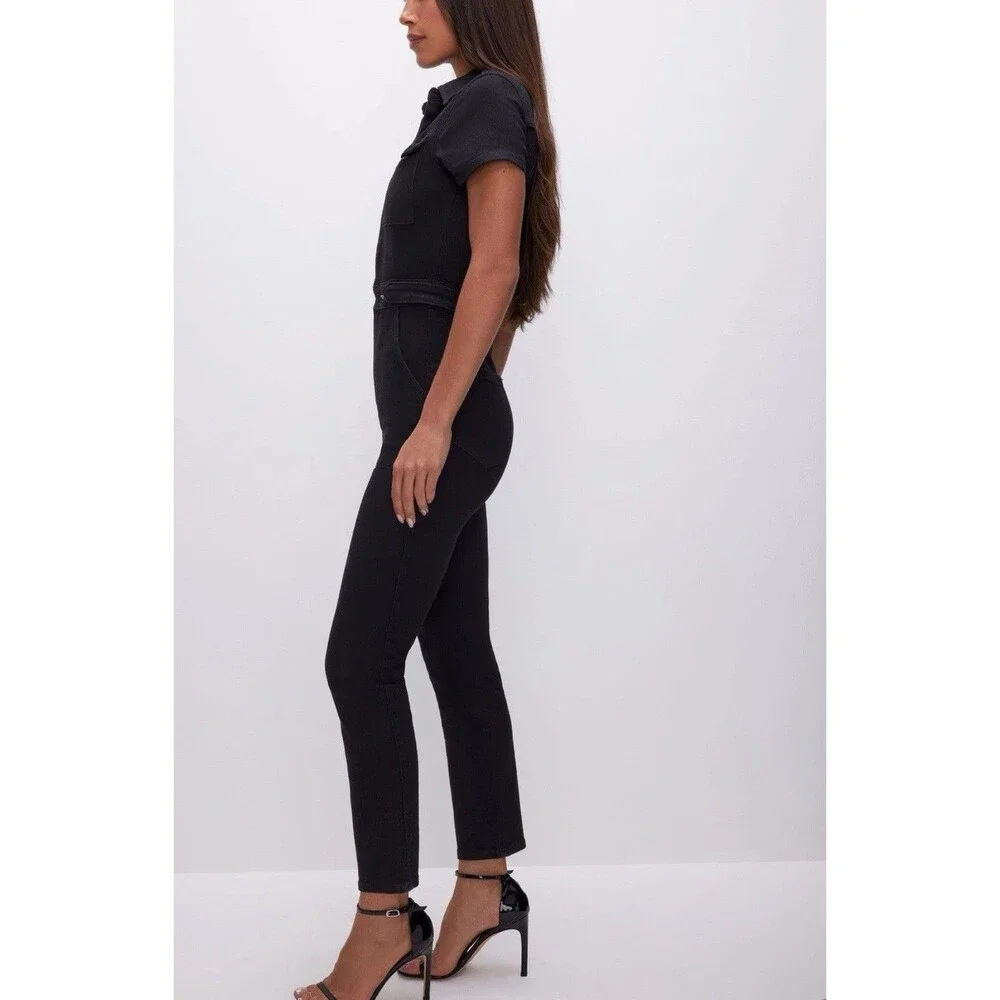 Good American‎ Black Fit for Success Bootcut Jumpsuit Medium NWT $199 MSRP